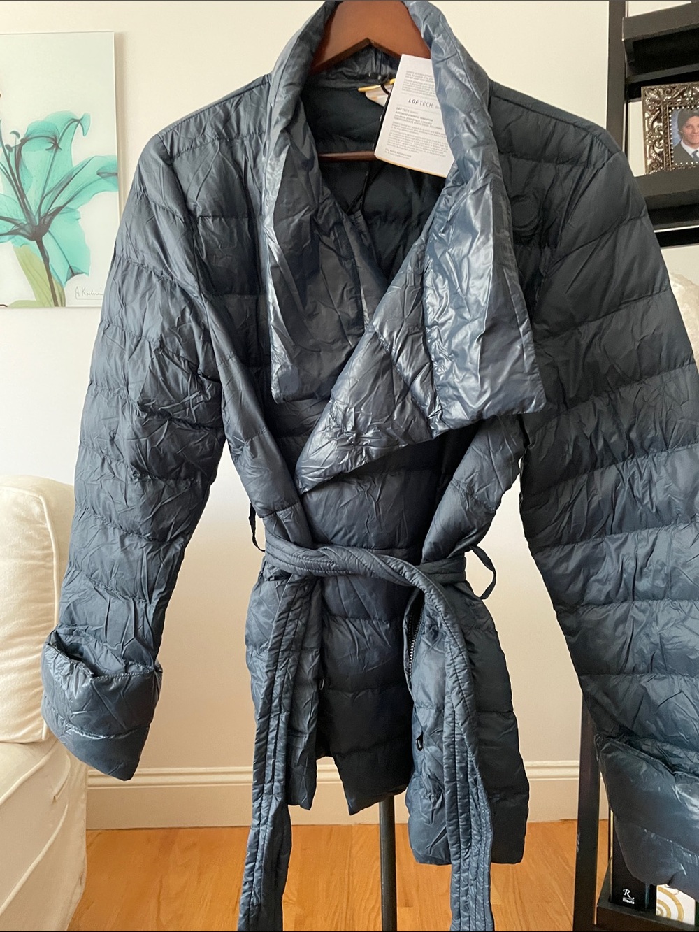 Lole Slate Quilted Wrap Belted Puffer Jacket